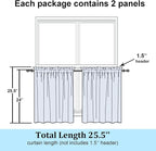 Simplebrand Sheer Charcoal Grey Kitchen Curtains 24 Inch Length Tier Curtains 2 - Image 2