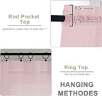 OWENIE Blush Sheer Curtains 72 Inches Long 2 Panels Set, Transparent Voile - Image 4