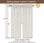 Chyhomenyc Extra Long White Sheer Curtains 108 Inch Length 2 Panels Set - Image 4