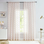 YJ YANJUN Vintage Lace Curtains 96 Inches Long-Victorian Floral Pattern Dusty - Image 6