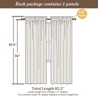 Chyhomenyc Navy Blue Sheer Curtains 84 Inches Long 2 Panels Set - Image 3