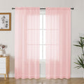 Gwine Blush Pink Sheer Curtains 72 Inches Long 2 Panels Set by Gwine