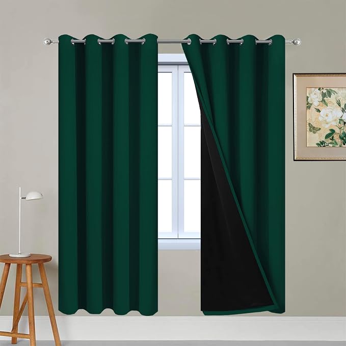Yakamok 72 Inch Lengt 100% Blackout Thermal Insulated Curtains, Noise Reduction by Yakamok