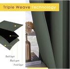 NICETOWN Dark Mallard Blackout Curtain Panels - Image 4