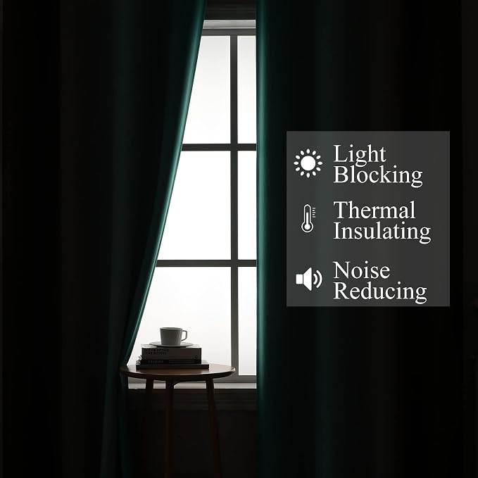 Estelar Textiler Brown and Teal Ombre Blackout Curtains 45 Inch Length 2 Panels - Image 3