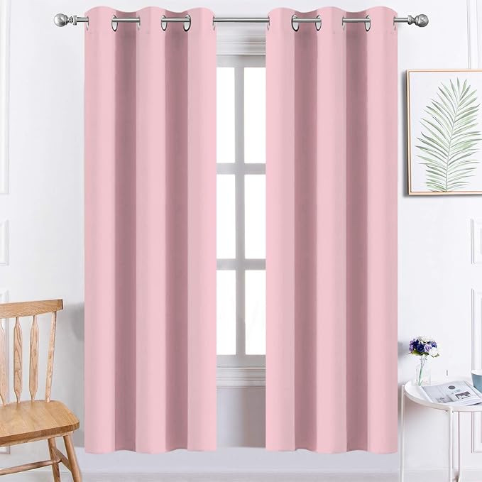 Yakamok Pink Curtains Room Darkening Thermal Insulated by Yakamok