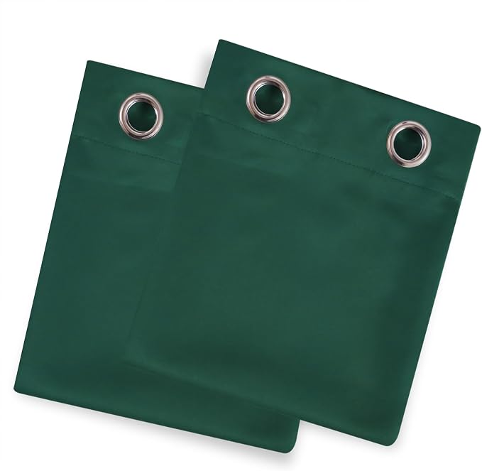 LEMOMO Blackout Curtains 52 x 90 Inch Long Dark Green Curtains Set of 2 Panels - Image 9