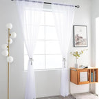 SpaceDresser Sheer Voile Window Treatment Rod Pocket Curtain Panels - Image 2