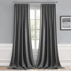 MIULEE Back Tab Grey Blackout Curtains 108 Inch Long 2 Panels Set - Image 9