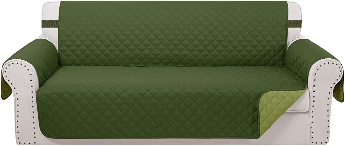 Reversible 4 Seater Sofa Cover 91 Inch Large Couch Cover Furniture Protector by LuxshareHome