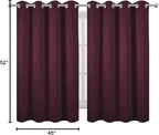 LEMOMO Blackout Curtains 52 x 45 inch/Burgundy Red Curtains Set of 2 - Image 10