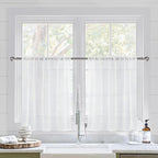DWCN White Sheer Curtains for Kitchen Windows by DWCN