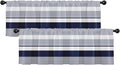 Emvency 2 Pack Valances Window Treatments, Striped Navy Nautical Minimalist by Emvency