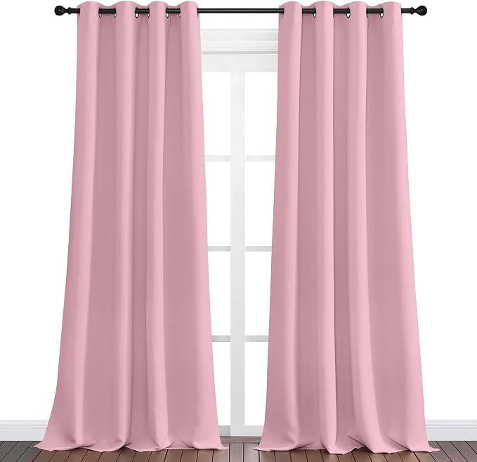 NICETOWN Crystal Pink Blackout Draperies Curtains - Image 2
