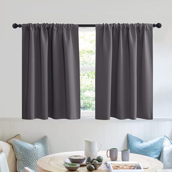 RYB HOME Blackout Privacy Bathroom Window Curtains, Short Thermal Insulated by RYBHOME