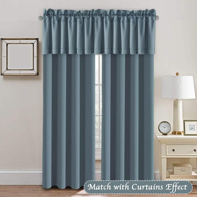 H.VERSAILTEX Blackout Valances for Windows, Kitchen Window Valance Curtains for - Image 3