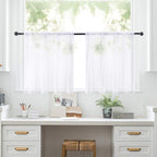 MIULEE 2 Panels Kitchen Tiers Half Window Sheer Curtains Rod Pocket Voile Drapes - Image 7