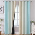 Estelar Textiler Aqua and Beige Gradient Blackout Curtains 84 Inches Long by ESTELARTEXTILER