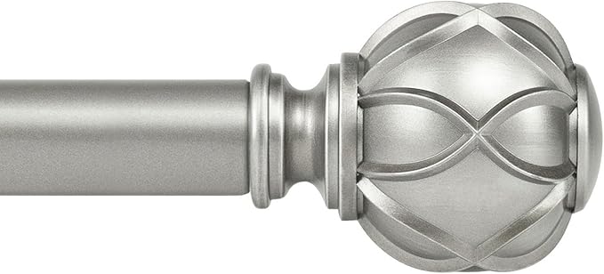 KAMANINA Curtain Rods for Windows 66 to 120 Inch, 7/8 Inch Antique Silver Heavy by KAMANINA