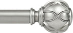 KAMANINA 1 Inch Extra Long Curtain Rod 140 to 195 Inches Silver Heavy Duty by KAMANINA