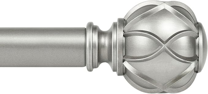 KAMANINA Silver Curtain Rods for Windows 72 to 144 Inches Long Heavy Duty by KAMANINA
