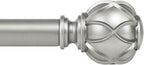 KAMANINA Silver Curtain Rods for Windows 72 to 144 Inches Long Heavy Duty by KAMANINA