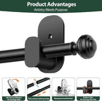 KAMANINA No Drill Curtain Rods for Windows 32 to 58 Inches, 5/8 Inch Renter - Image 8