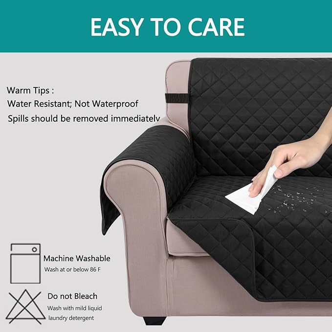 U-NICE HOME Loveseat Sofa Cover Reversible Couch Cover - Image 5