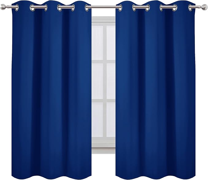 LEMOMO Blackout Curtains 38 x 63 inch/Royal Blue Curtains Set of 2 - Image 2