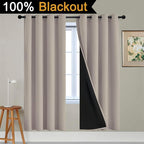 Yakamok 100% Blackout Curtains 72 Inches Long, 2 Thick Layers Heat and Full - Image 2