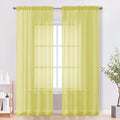 OVZME Sheer Curtains 84 Inches Long 2 Panels Set, Light Filtering Transparent by OVZME