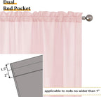 Aiyufeng Blush Pink Sheer Curtains 96 Inches Long 2 Panels Set, Light Filtering - Image 4