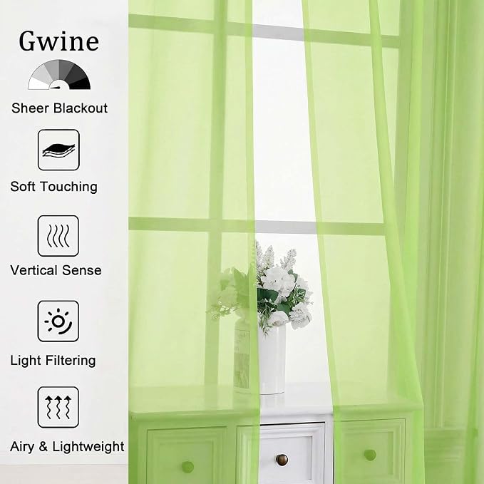 Gwine Sheer Curtains 63 Inch Length - Image 4