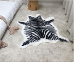 Zebra Print Rug Faux Animal Cowhide Skin Area Rug Leather Carpet Mat Small Size - Image 6