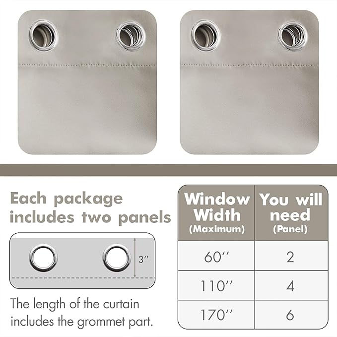MIULEE Room Darkening Curtains Thermal Insulated Drapes Solid Window Treatment - Image 6