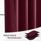 MIULEE Christmas Wine Red Back Tab Blackout Curtains 84 Inch Length 2 Panels Set - Image 7