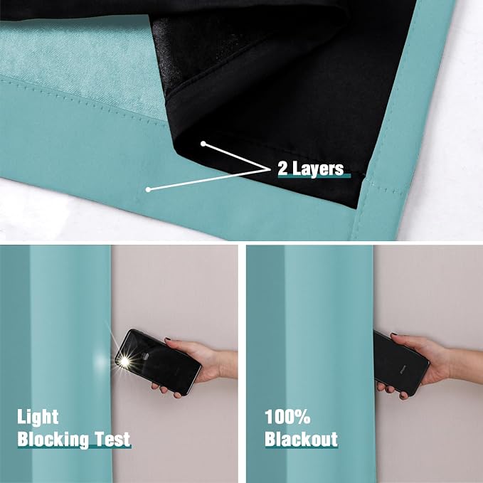 ChrisDowa 100% Blackout Curtains 90 inch Long - Image 4