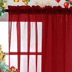 SpaceDresser Sheer Voile Window Treatment Rod Pocket Curtain Panels - Image 8