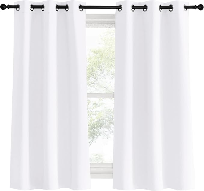 NICETOWN White Curtains for Living Room, W34 x L60, Thermal Insulated Window - Image 2
