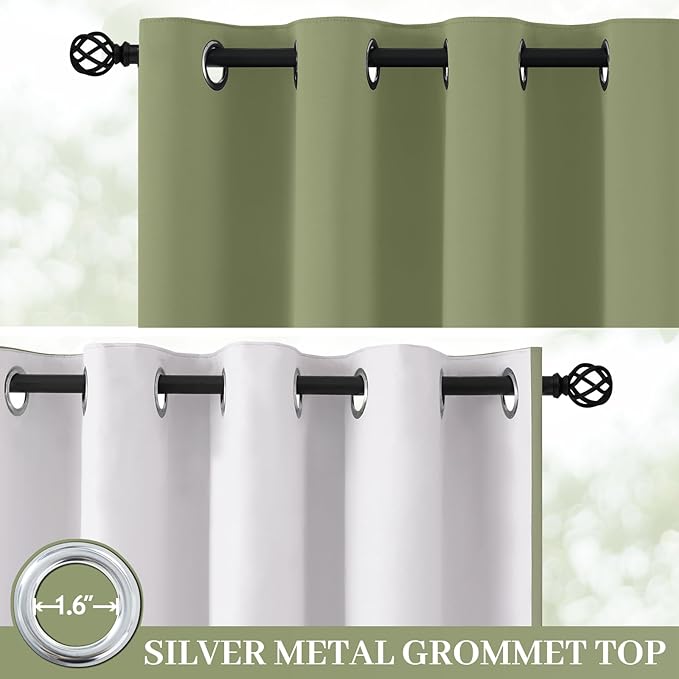 Yakamok 100% Blackout Curtain Panels 84 inches Cold and Light Blocking Drapes - Image 2