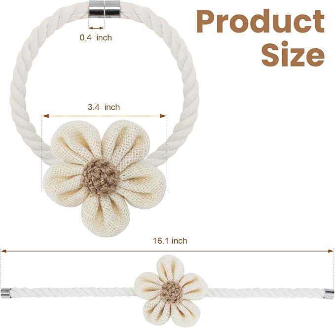 KLOGTSIND Magnetic Curtain Tiebacks, 2 Pack Flower Curtain Holdbacks - Image 5