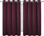 LEMOMO Blackout Curtains 52 x 45 inch/Burgundy Red Curtains Set of 2 - Image 2