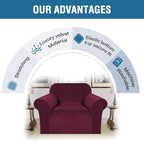 H.VERSAILTEX Stretch Velvet Armchair Cover Couch Covers 1 Cushion Chair - Image 5