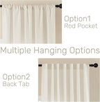 Joydeco Linen Curtains 2 Panel Set, Light Filtering, Ivory Linen Curtains 90 - Image 3