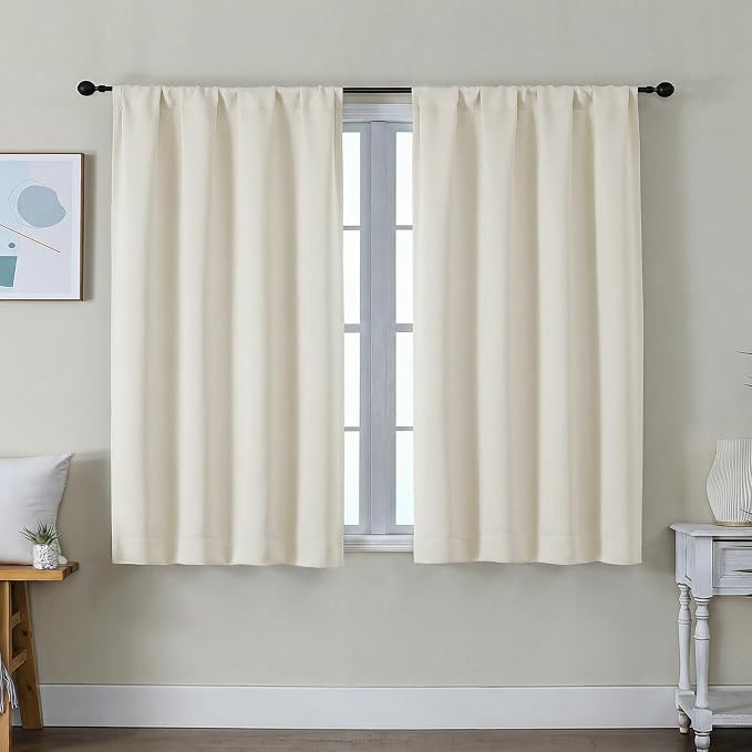 Simplebrand Ava Ivory Short Light Filtering Curtains by Simplebrand