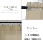 OWENIE Extra Long Taupe Sheer Curtains 96 Inches Long 2 Panels Set, Soft - Image 4