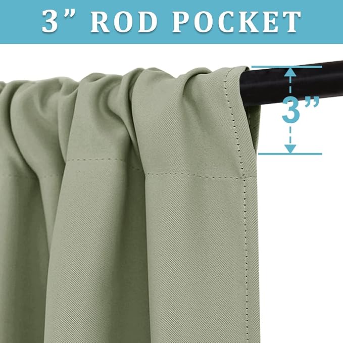 RYB HOME Cafe Blackout Curtains 24 inch Length, RV Curtains - Image 3