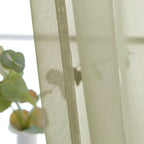 SpaceDresser Basic Rod Pocket Sheer Voile Window Curtain Panels Sage Green 1 - Image 3