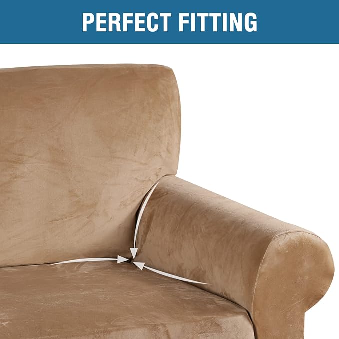 H.VERSAILTEX Stretch Velvet Loveseat Covers - Image 4