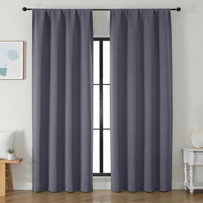 Simplebrand Ava Greyish Purple Blackout Curtains by Simplebrand